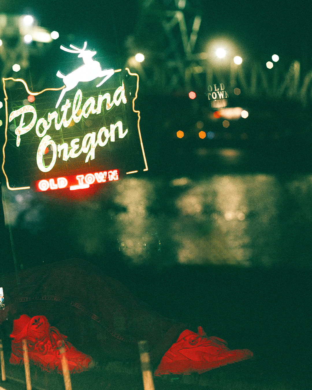 Cinematic Night Portraits in Portland: Red Light, Neon, and Double Exposures — photograph 16 of 20